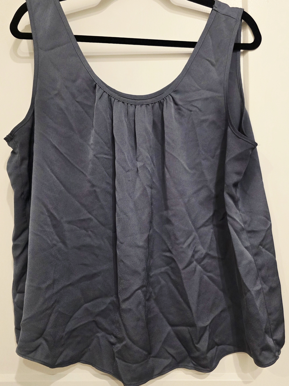 NIC+ZOE Slate-Blue Scoop Neck Pleated Tank